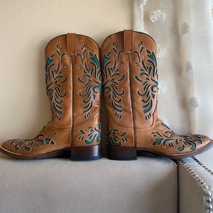 Authentic Stetson dual color genuine leather boots